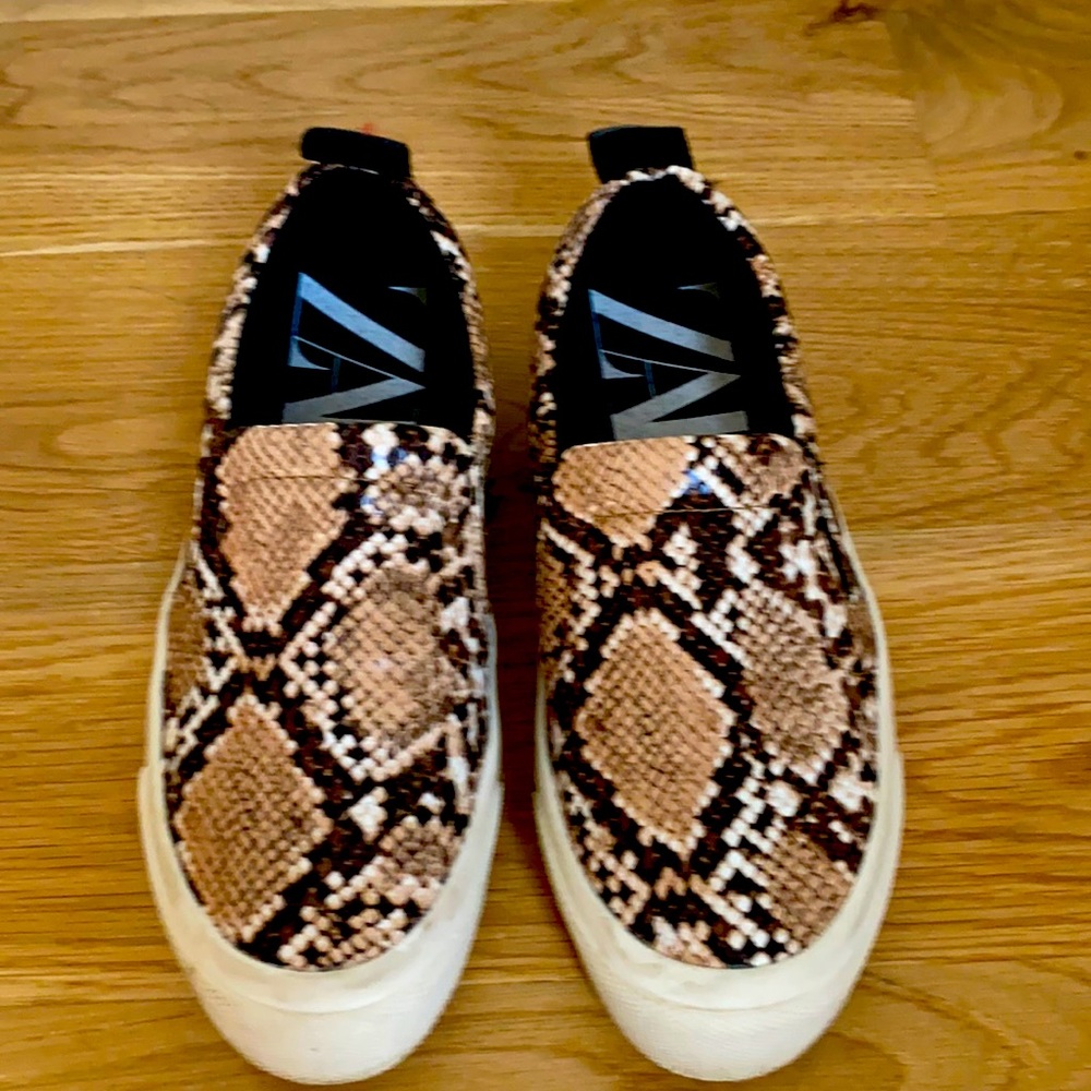 Zara Snakeskin Slip On Sneakers